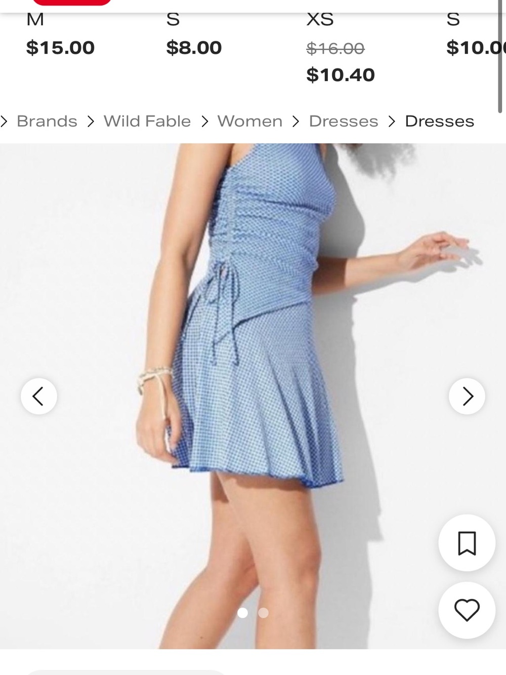 Wild Fable Blue Checked A-Line Skort - Women
